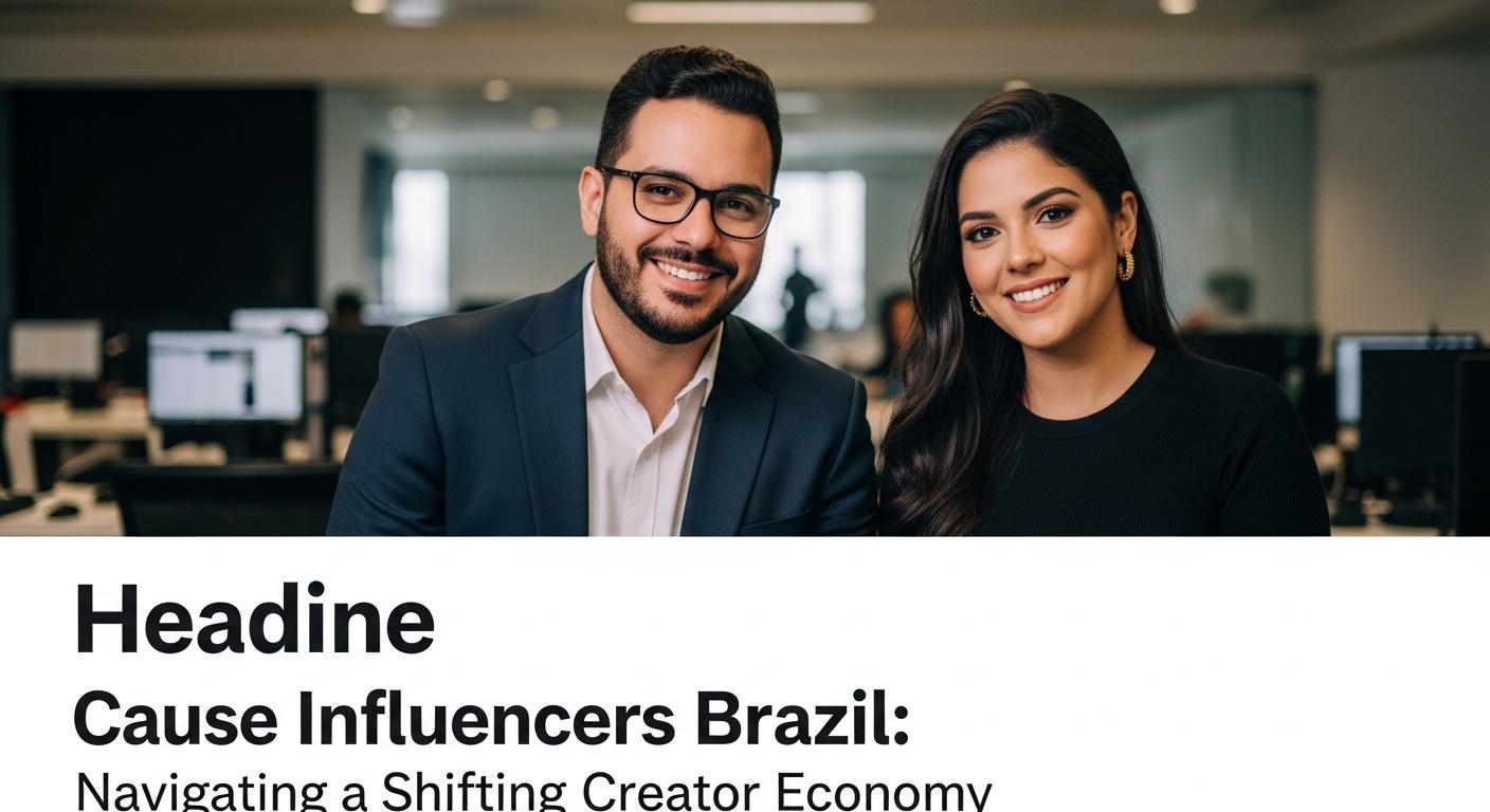 Brazilian influencers collaborating in a studio with lights and branding