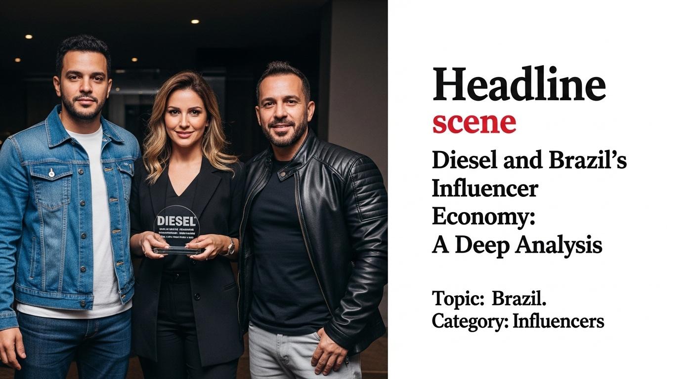 Brazilian influencer shooting with diesel logistics in city setting.