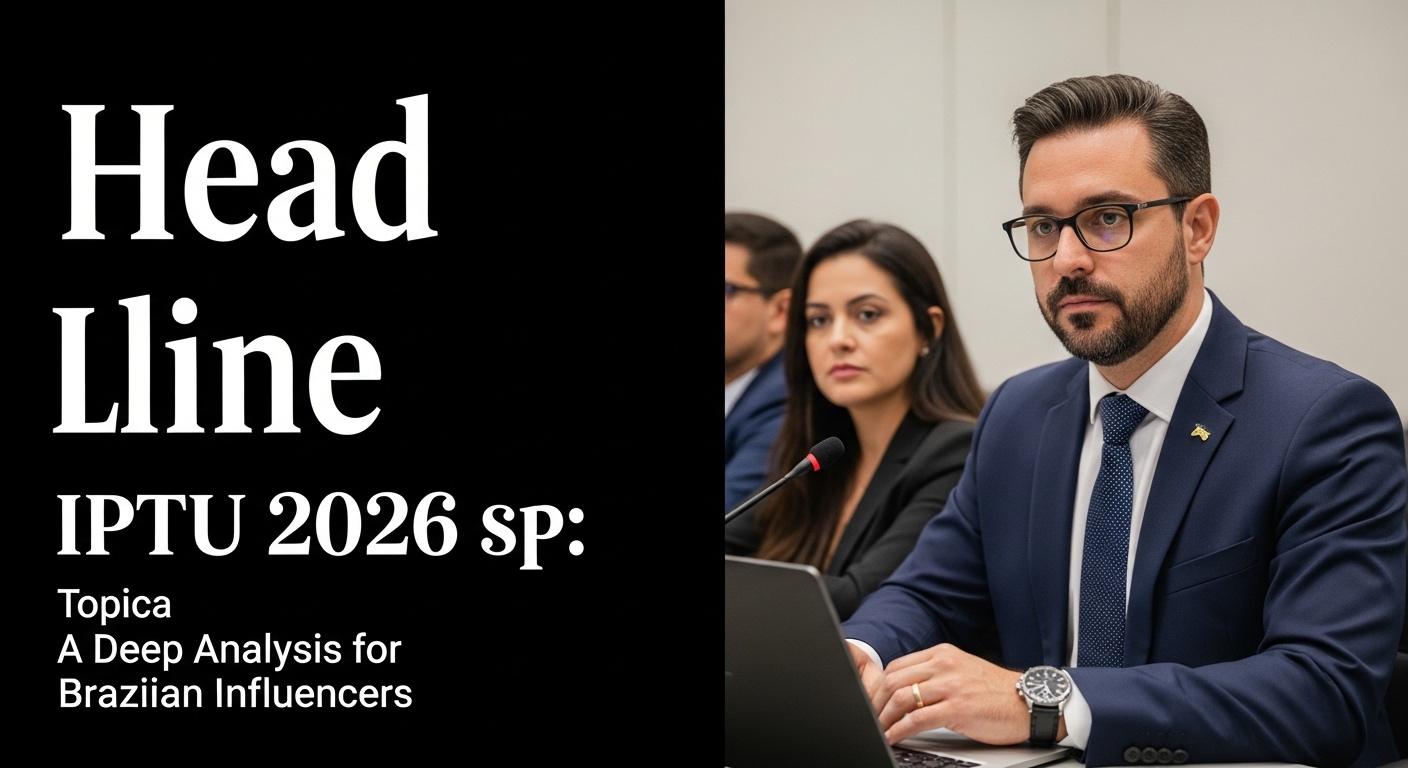 Graphic illustration of IPTU 2026 SP overview for Brazilian influencers.